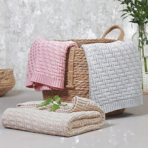 Detská bavlnená deka, 75x100cm - růžová