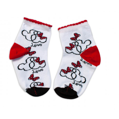 Baby Nellys Bavlnené ponožky Minnie Love - biele, veľ. 122/128