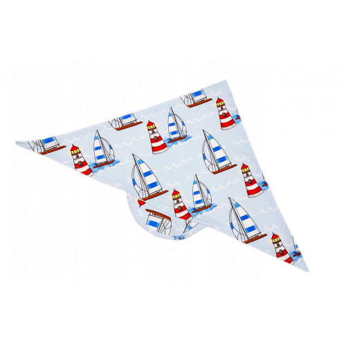 Detská bavlnená šatka so šiltom na zaväzovanie, Premium Baby Nellys, lode