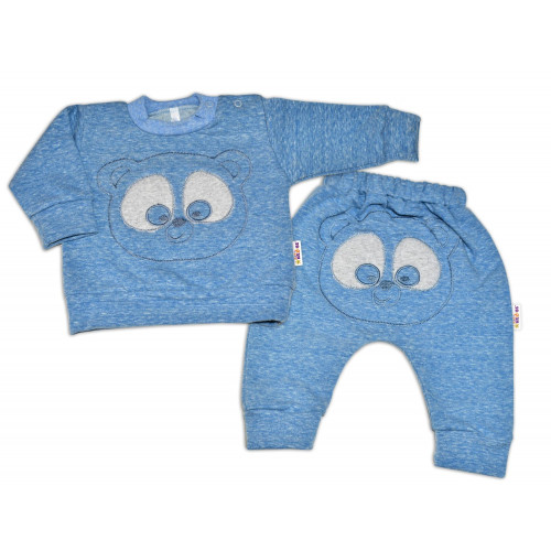 Tepláková súprava Baby Nellys - 
MEDVEDÍK - modrý  melír, veľ. 74