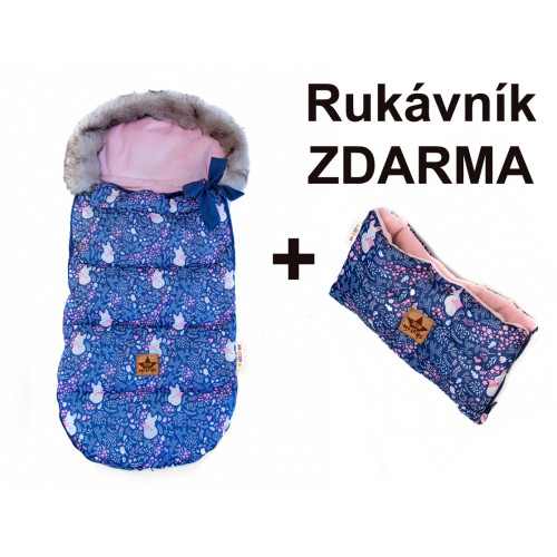 Detský fusak maxi PREMIUM Líška Baby Nellys, granátový, 110x50cm + rukávník zadarmo