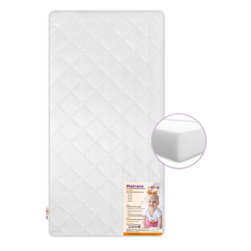 Matrac do detskej postele pena 160x70x10cm, Baby Nellys - biela