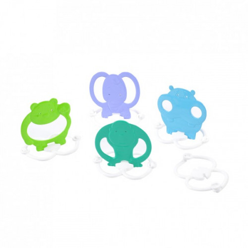 Reťaz na kočík / postieľku 4 zvieratka plast 9ks na karte 12m +