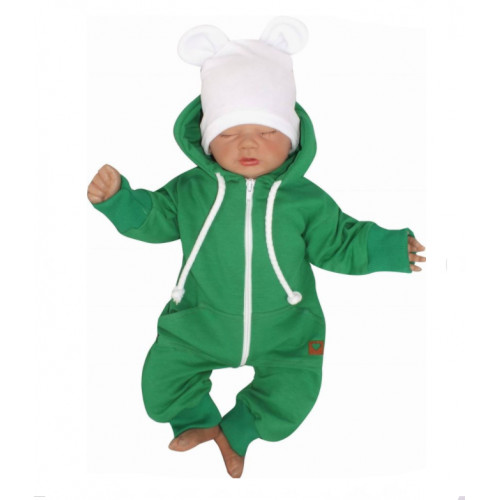 Z&Z Detský teplákový overal s kapucňou, zelený, veľ. 74