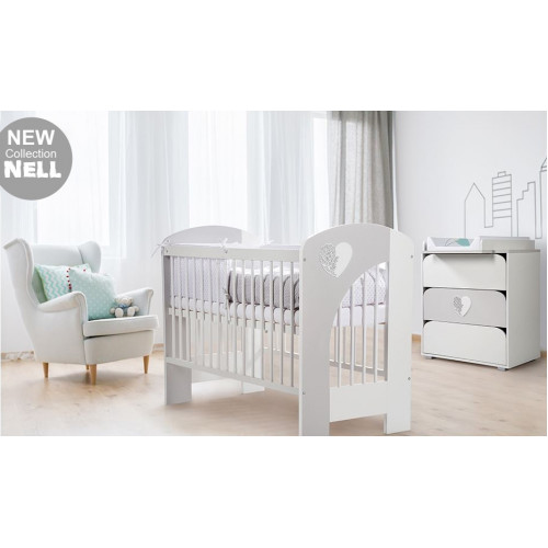 Postieľka NELL - Biela so sivou