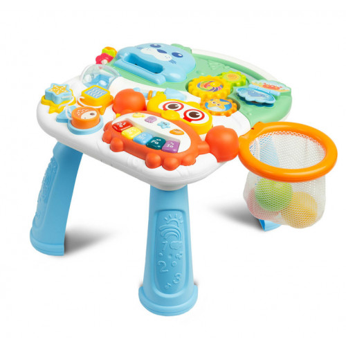 Detské interaktívne chodítko, stolček s príslušenstvom 2v1, TOYZ, zelené