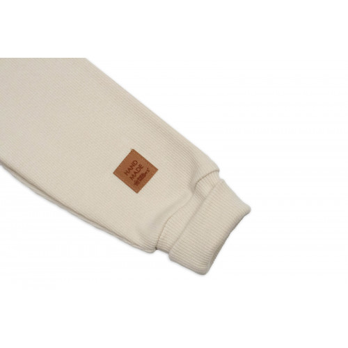 Rastúce legíny s trakmi, rebrované so širokým pásom - béžové, 92/98