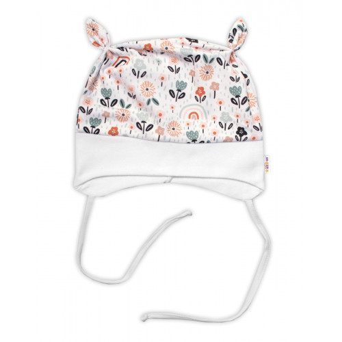 Baby Nellys Dojčenská čiapočka uzlíček na zaväzovanie - Palouček, biela