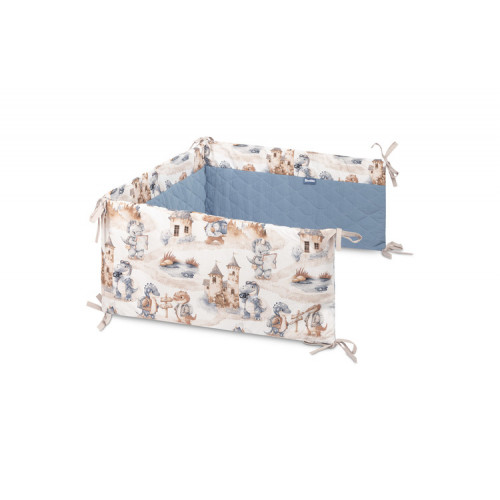 Mantinel do postieľky, mušelín, bavlna - Dráčik, modrý, jeans