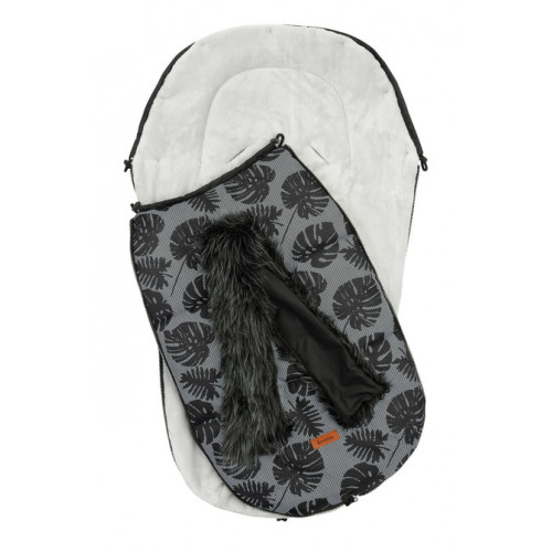 Prešívaný fusák s kožušinou SENSILLO OLAF MONSTERA - jasno sivý