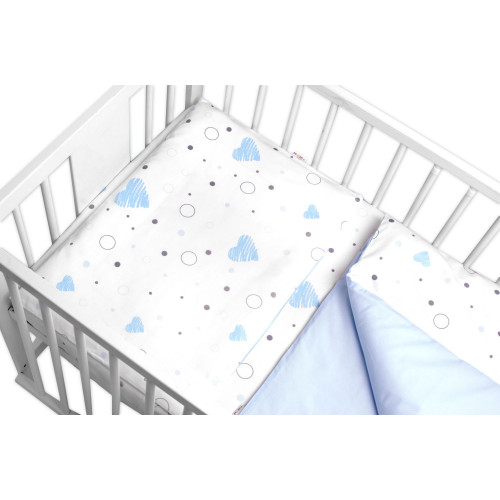 Mantinel s obliečkami 3D bavlnená sada, I love Boy, 120x90 cm Baby Nellys, modrý/biely