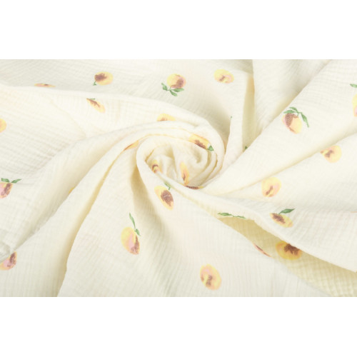 Mušelínové plienky krčené 60×75 cm, Peach cream - sada 2 ks