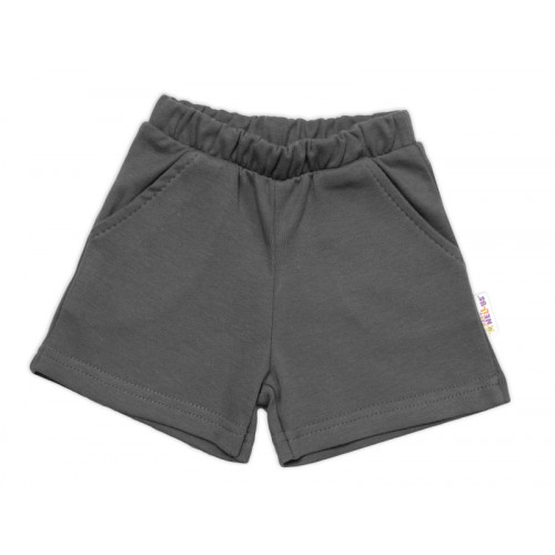 Tričko, krátky rukáv + kraťasky, 2D, Baby Nellys, Autá, bavlna, smotana/sivá