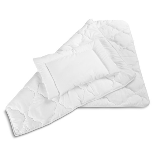 Detská 2D sada prikrývka a vankúš DELUXE do postieľky 120x90, 40x60cm - biela