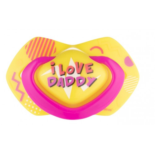 Canpol Babies 2 ks symetrických silikónových cumlíkov, +18m, Neon Love Baby, ružovo, žltá