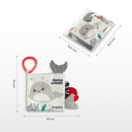 Kontrastná knižka pre bábätko black&white - Delfínik