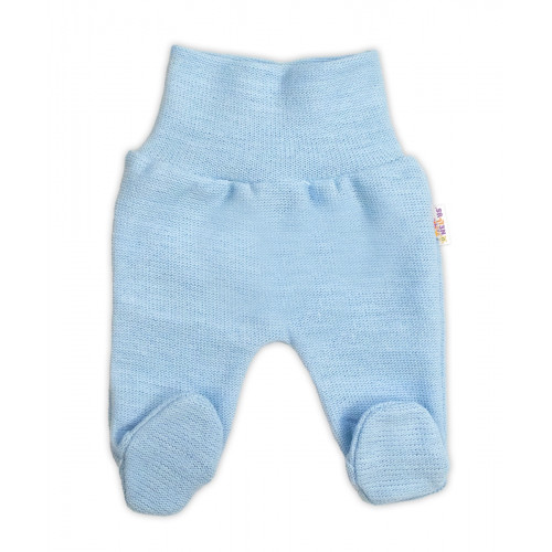 Pletené dojčenské polodupačky Hand Made, Baby Nellys, svetlo modré, veľ. 68