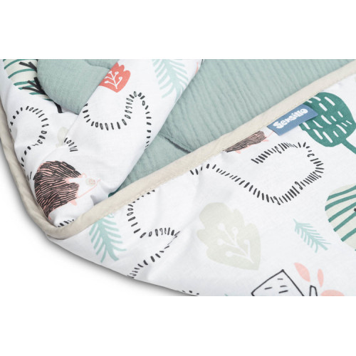 Zavinovačka 2v1 do autosedačky, kočíka, mušelín, bavlna - Ježko Toník, zelená