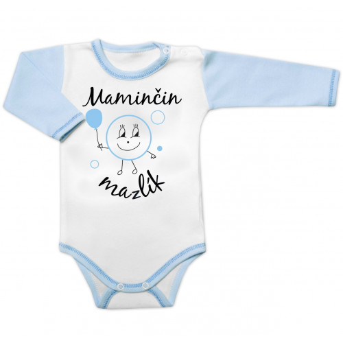 Body dlhý rukáv s vtipným textom Baby Nellys, Maminčin mazlík, veľ. 74