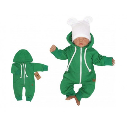 Z&Z Detský teplákový overal s kapucňou, zelený, veľ. 74