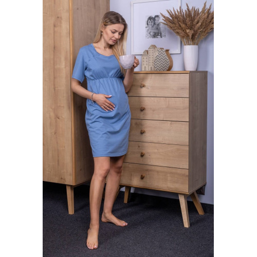 Dámska tehotenská/dojčiaca nočná košeľa Luna, jeans, veľ. XXL