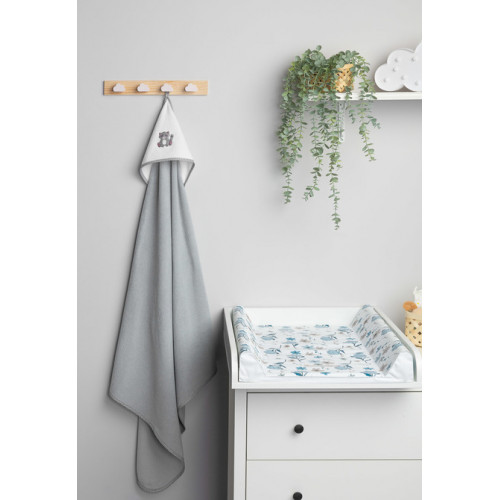 Detská froté osuška s kapucňou 100x100 cm - Jazvec šedý
