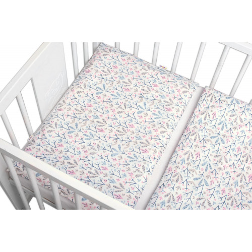 3-dielna sada - mantinel s obliečkami Kalina - biela, 135x100 cm