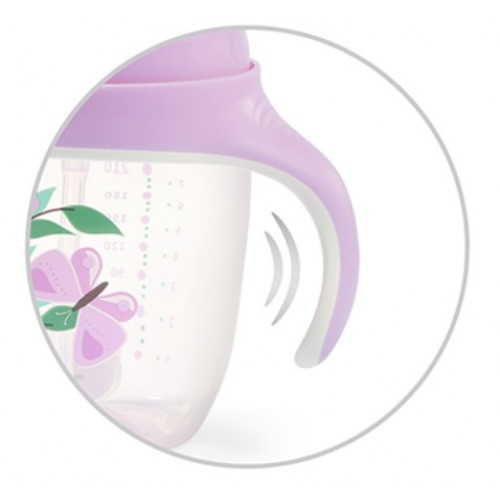 Nekvapkajúci hrnček so zaťaženou slamkou BabyOno, 240 ml, lila