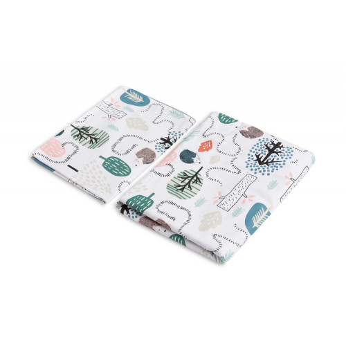 Mušelínové obliečky do postieľky 135x100, Ježko Toník, zelené