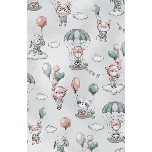 BABY NELLYS 3-dielna sada mantinel s obliečkami, Lietajúce zvieratká, zelená