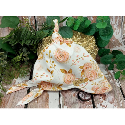 Detská bavlnená šatka so šiltom na zaväzovanie, Premium Baby Nellys, ruža