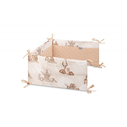 Mantinel do postieľky, mušelín, bavlna - Zábava v lese, béžový