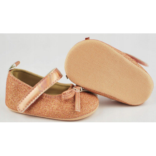 Dojčenské capáčky/topánočky s mašličkou, zlaté, Baby Nellys