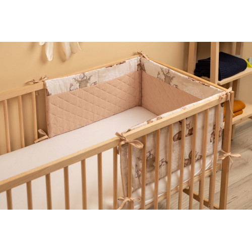 Mantinel do postieľky, mušelín, bavlna - Zábava v lese, béžový