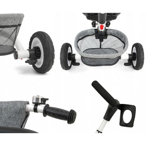 Luxusná Trojkolka Milly Mally Stanley Rubber Grey, sivá