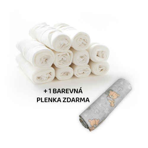 Kvalitné bavlnené plienky TETRA LUX 70x80cm, 10ks v bal. + 1 ks zadarmo