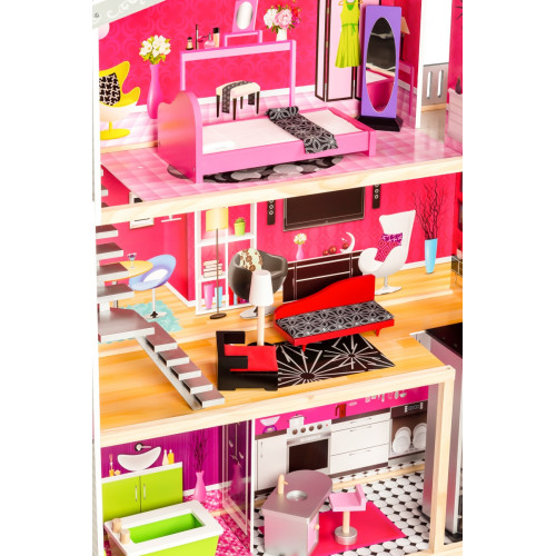 Dřevěný domeček pro panenky s výtahem - Candy Residence