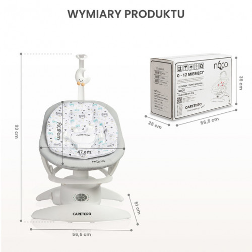 Elektrické hojdačka Noco 2v1 - grafit