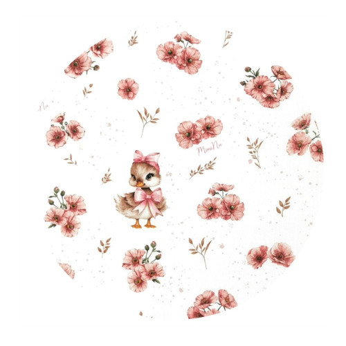 Spací vak, bavlna, 74 cm, Kačičky - biela, púdrovo ružová