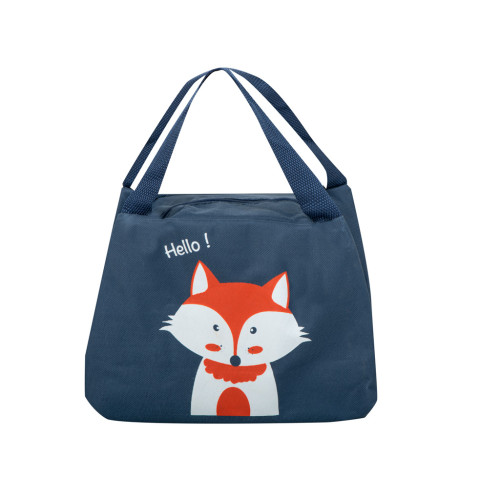 Termotaška na desiatu a obed Líška, modrá, 21,5 × 14,5 × 15,5 cm, Tulimi