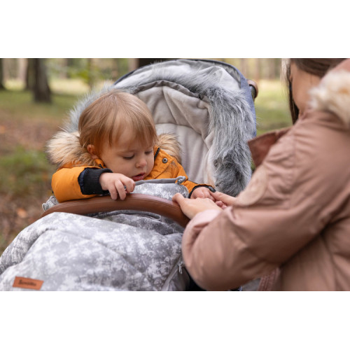 Prešívaný fusák s kožušinou SENSILLO OLAF DOTS - grafit