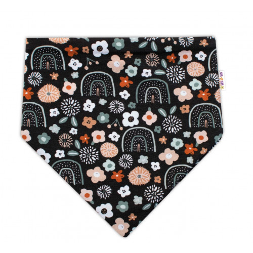 Baby Nellys Dvojvrstvová čiapka s uškami + šatka Palouček, grafit