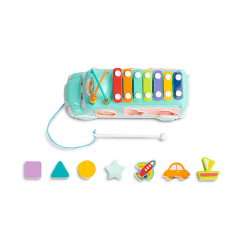 Edukačný hudobný autobus s vkladačkou, mätový