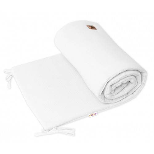 Mušelínový mantinel 160x33 cm, Baby Nellys, biely