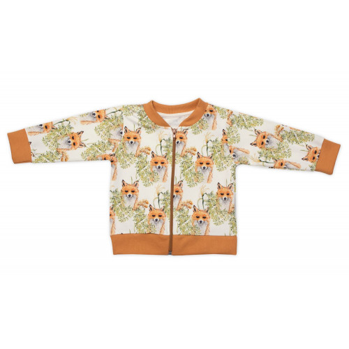 Štýlová bavlnená tepláková súprava G-baby,  Líšky - horčicová, veľ. 92