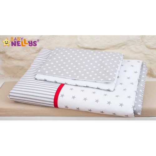 Baby Nellys Mantinel s obliečkami Stars be Love  č. 10