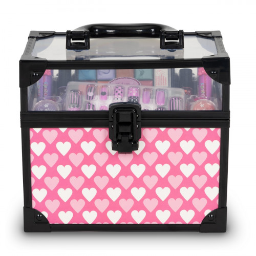 Detský kozmetický kufrík 11 dielov – umývateľná sada líčidiel pre malé parádnice