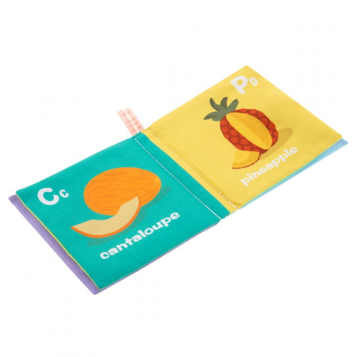 Mäkká, šuštiaca, kontrastná knižka pískacia - Fruits