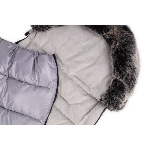 Zimný fusak s kožušinou + rukávnik zadarmo, Baby Nellys, 50 x 100cm, olivový