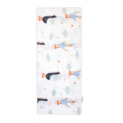 Kvalitná bavlnená plienka - Tetra Premium, 70x80 cm - black Goose, biela - 1 ks